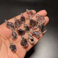 High Quality Crystal Healing Stone Jewelry Black  Rutilated Quartz  925  Sterling Silver Set  Pendant