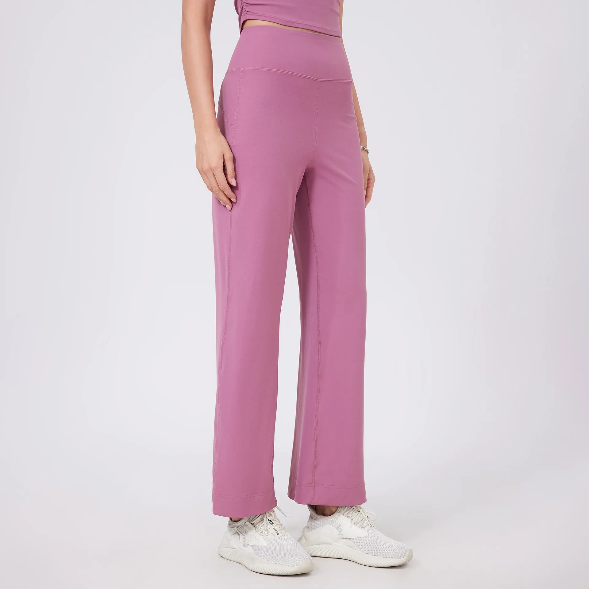 Women's High-waisted Abdominal Exercise Loose Straight Leg Pants Quick Dry Running Slimming Fitness Pant Belt Pocket Yoga Pants