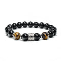 Charm Bead Bracelet Lava Stone Metal Stainless Steel Silver 2021 Luxury CHRISTIAN Trendy for Men Handmade Cool Natural Black MegaBDM