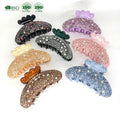 BSCI Factory YHJ Wholesale Custom Women Hair Claw Clips Light Luxury Retro High-end Rhinestone Acetate Claw Clips Hair Claw