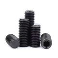 M2 M3 M4 M5 M6 M8 M10 M12 M14 M16 Din913 Class12.9 Fine Thread Black Oxide Steel Hex Grub Socket Set Screws With Flat Point
