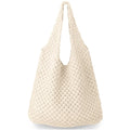 Wholesale Best Personalized Plain White Medium Sized Womens Ladies Crochet Cotton Shoulder Tote Bag for Work Travel