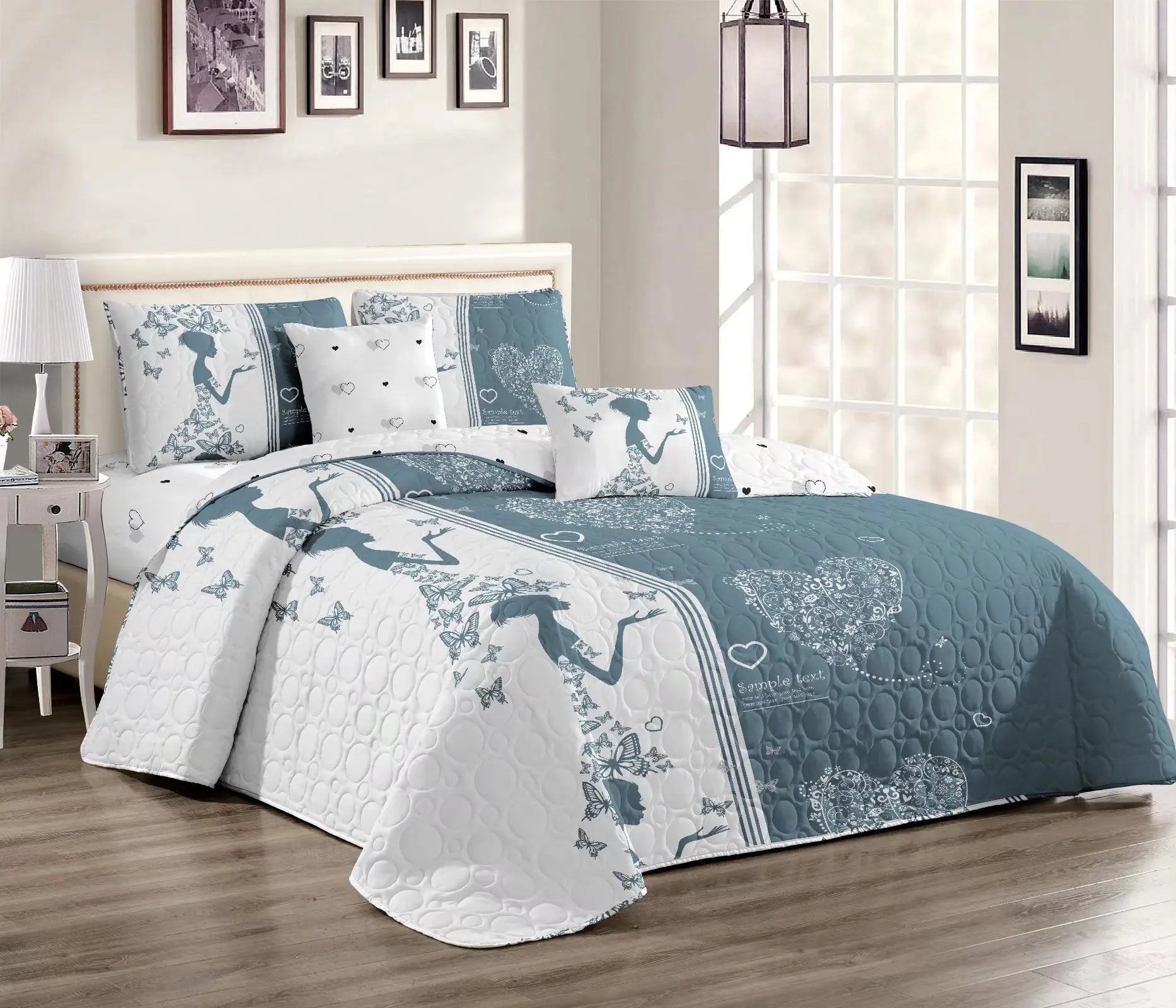 Wholesale Luxury Microfiber Floral Home Bedspread Quilt Set King/Queen Size 3-Piece New Style 2022