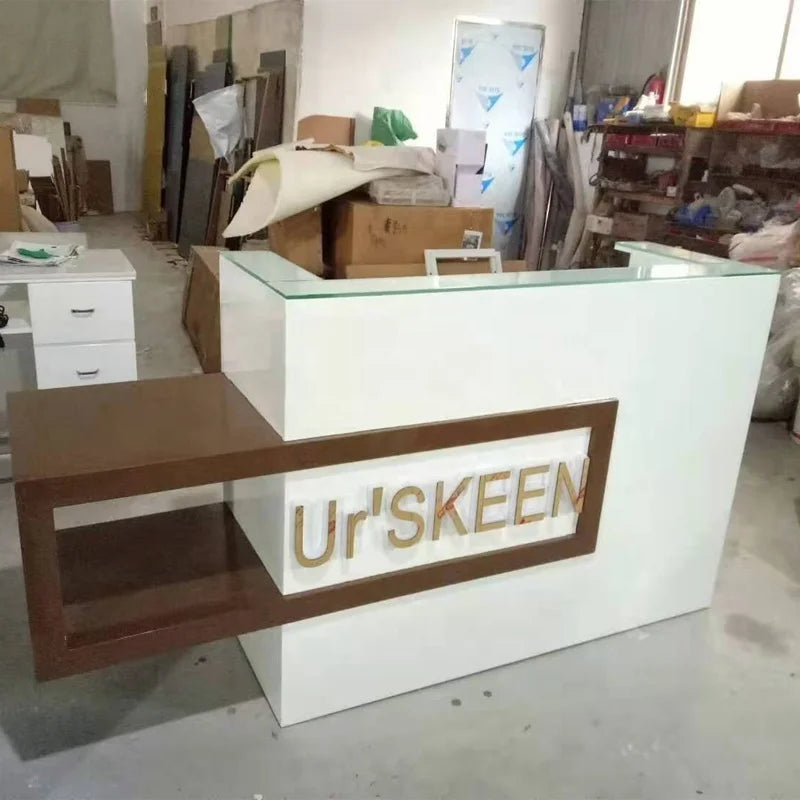 Factory Wholesale Modern Beauty Salon Reception Desk Front Office Desk Design Used Reception Desk