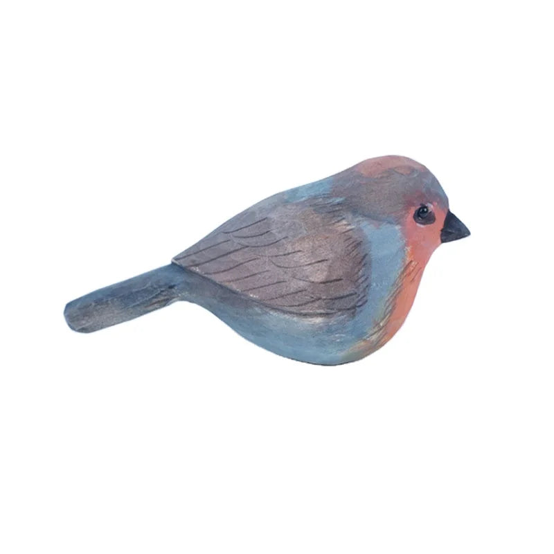 Wooden Bird Statue Decoration Home Crafts Animal Sculpture Gifts