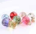 Dropshipping Latest Design Dainty Gold Tulip Flower Stud Pendant Chic Transparent Resin Round Ball for Teenage Girls Botanical