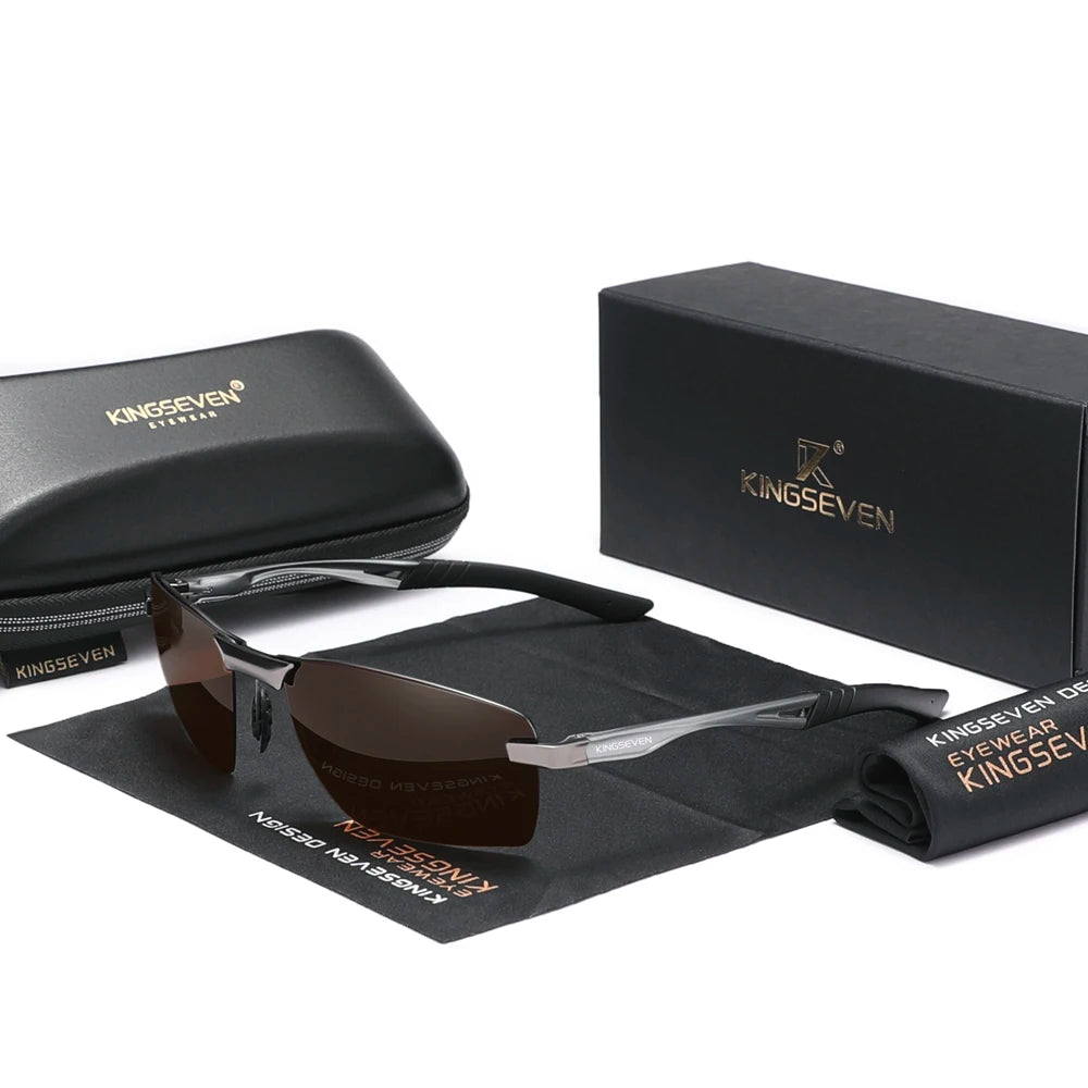 KINGSEVEN 2025 New Men's Polarized Sunglasses Aluminum Frame UV400 Sun Glasses Male Eyewear Driving Glasses N7241