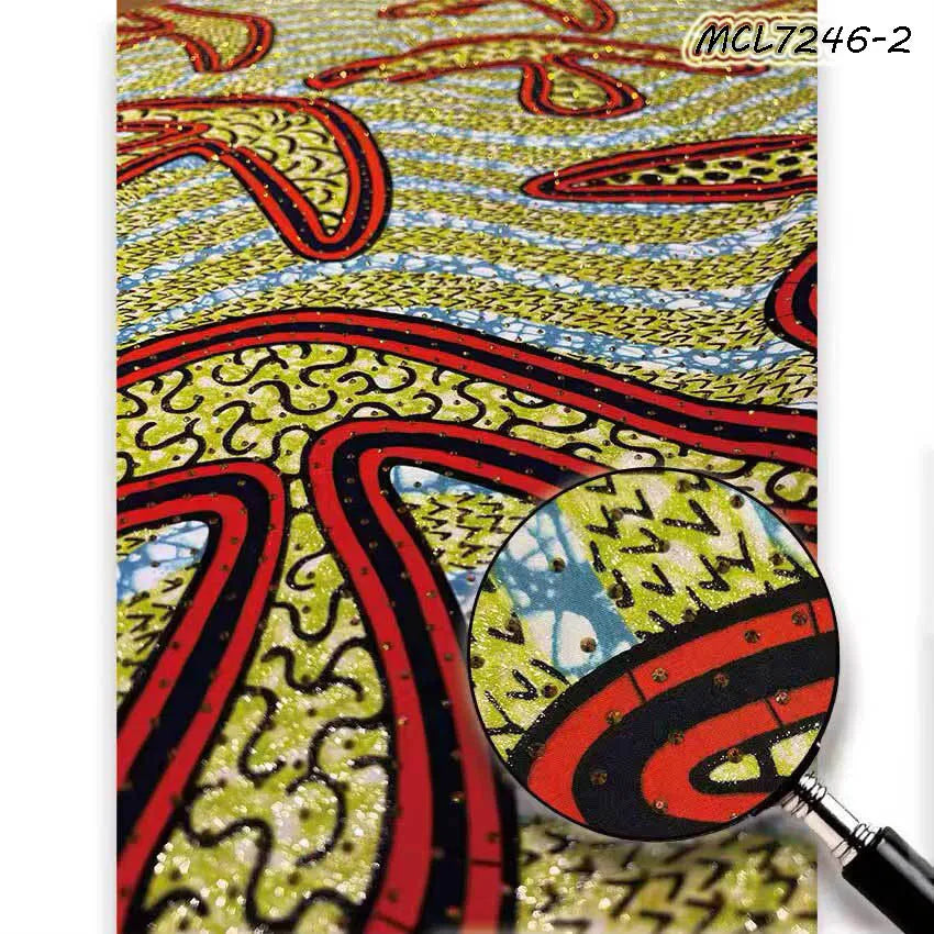 6 Yard Ultra Luxury  Applique Embroidery Dry Sequin African Ankara Wax Lace Fabric