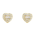 E082 Brass Cubic Zircon Stud Earrings Women Geometric Gold Plated Hip Hop Anniversary Fashion Jewelry