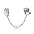 Snowflake Mitts & Christmas Socks Safety Chain Real 925 Sterling Silver Charm Zircon Beads Fit Original Bracelet Jewelry Gift