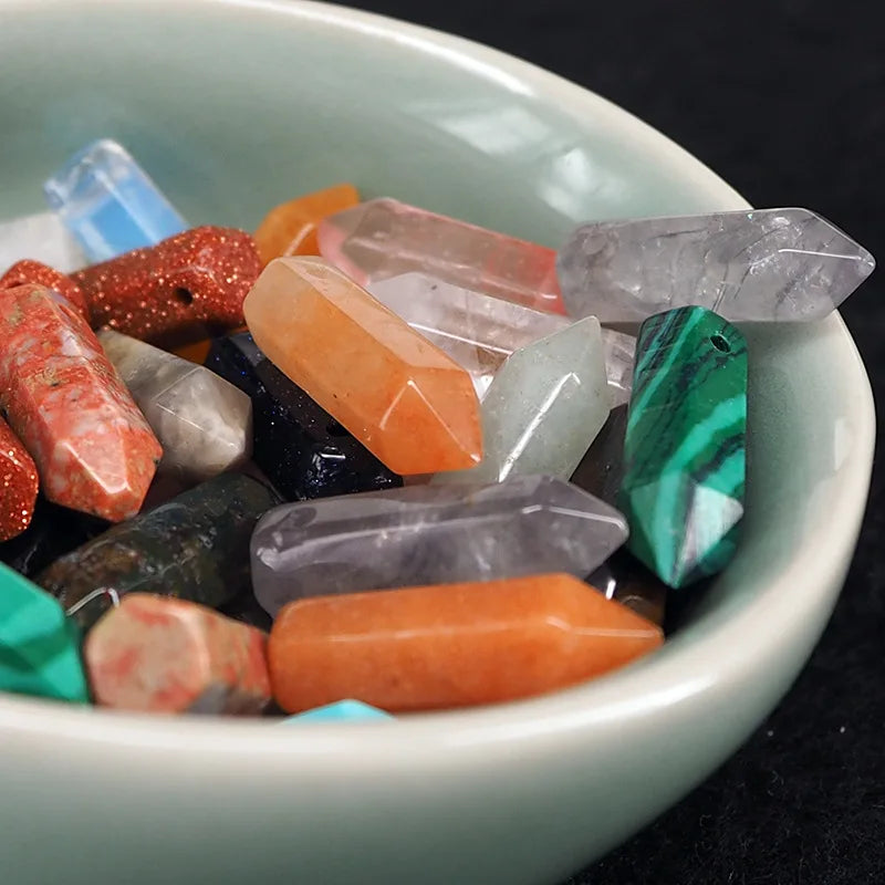 Huiying Bullet Point Crystal Necklace Pendant Hexagonal Natural Stone Pendant healing stones crystal point pendant Jewelry