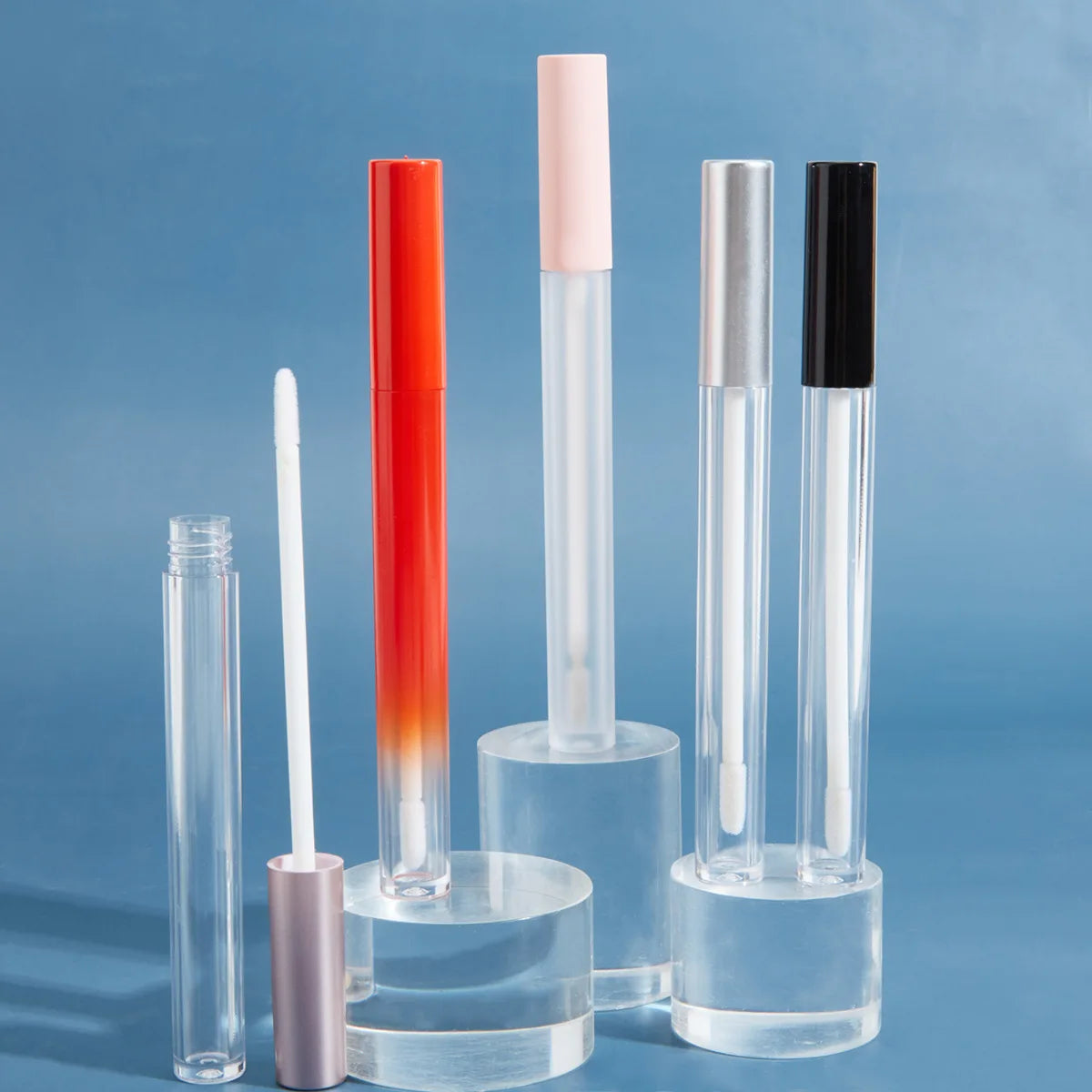 3ml Customizable Matte Lip Gloss Tube Round Slim Refillable Airless Lip Glaze Empty Bottle for DIY Cosmetic Packaging