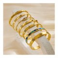 YF3319 Hot Sell Jewelry Stainless Steel Colorful Gemstone Zircon Bracelet Enamel 18K Gold Plated Oval Evil Eyes Bangle Bracelets