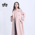 Janefur Winter Warm Elegant Cashmere Wool Coat Double Breasted Turn-down Collar Cashmere Wool Coat