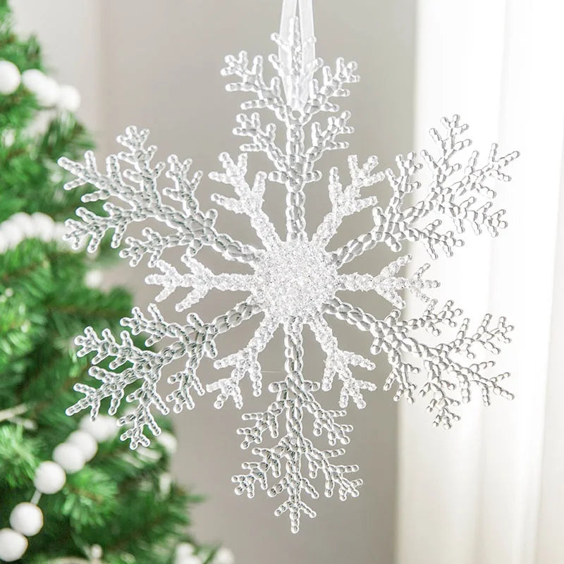 Christmas Christmas Tree Decoration Pendant Exquisite Simple Ornaments Christmas Snowflake Sheet Acrylic Snowflake Pendant