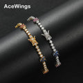 BB252 Bling Bling Women Bracelets Brass Colorful Cubic Zircon Tennis Chain Bracelet for Gift