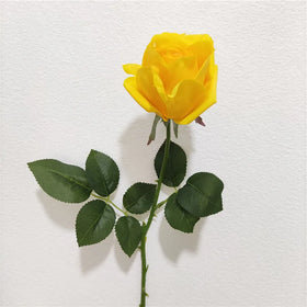 New Design Handmade Artificial Real Touch Silk Single Rose Flower 65cm Home Decoration for Mother's Day Easter Christmas