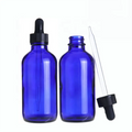 Customized Empty Glass Dropper Bottles with Non-Spill Design for Industrial Cosmetic Packaging Blue Black Glass Dropper Options