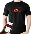 LED Flashing Light up T Shirt App Programmable RGB Screen Glow Shirts Unisex Black T Shirts for Boys Girls Birthday Christmas