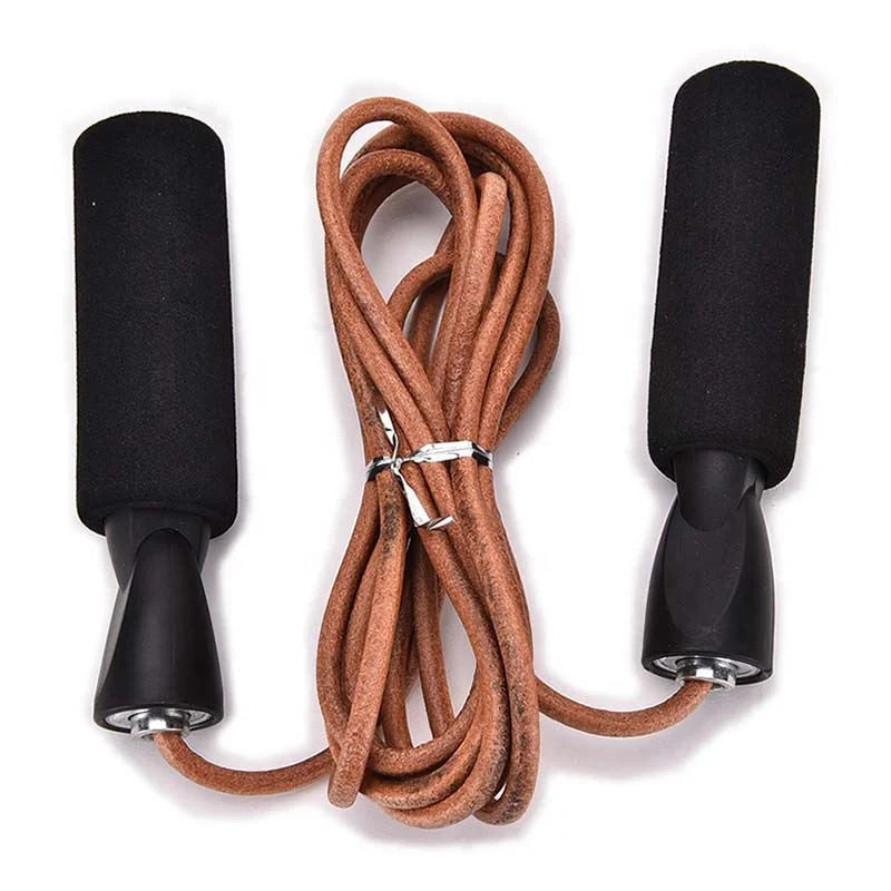 Foam New Design Adjustable Professional Buy Custom Logo Cowhide Fitness Personalized Leather Skipping Jump Rope