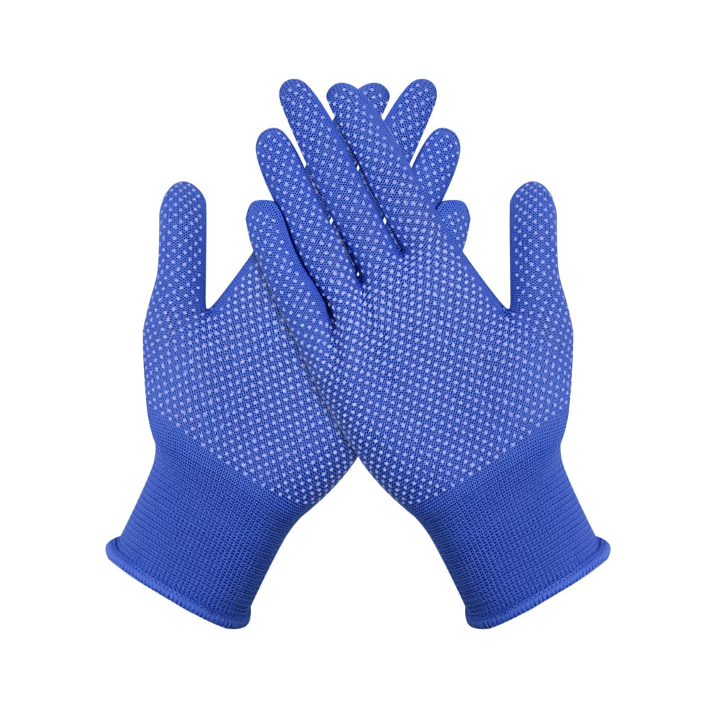 Customized Color Nylon PVC Coated Safety Gloves with Elastic Cuff Comfortable Work Gloves for General Purpose Construction