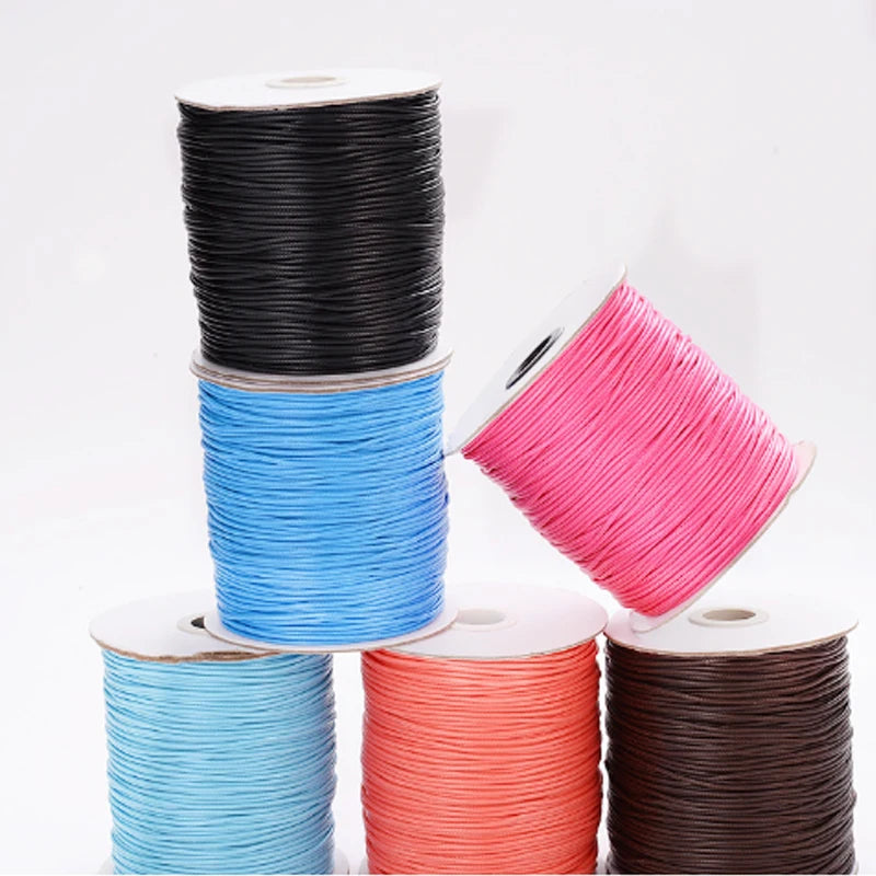 1.2mm 1.5mm Satin Chinese Knotting Waxed Cotton Lacing Cord for Jewelry Macrame Shoes Bags-round Pattern