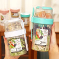 Plastic Food Storage Container Breakfast Oatmeal Cereal Seal Salad Cup with Lid Fork Spoon Breakfast Cup