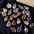 Natural Crystal Reiki Healing Stone Initial Design Handmade rainbow Azeztulite Free Form  Wire Wrapped Charm Pendants