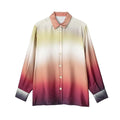 Custom Silky Tie Dye Long Sleeve Women's Shirts Breathable and Eco-Friendly Fashion Clothing for Summer