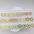 SINRONG Double-Layer 14mm Snowflake Drill Plastic Flower Plate Accessories Machine Made with Loose Rhinestones Glass Material