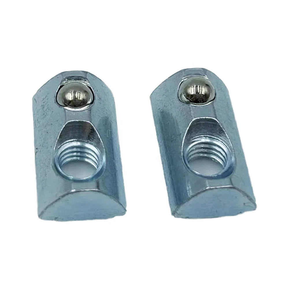 Slot 8 Carbon Steel Galvanized Zinc Plated M4 M5 M6 M8 Roll-in T Nut with Ball Spring for 3030S Aluminum Profile