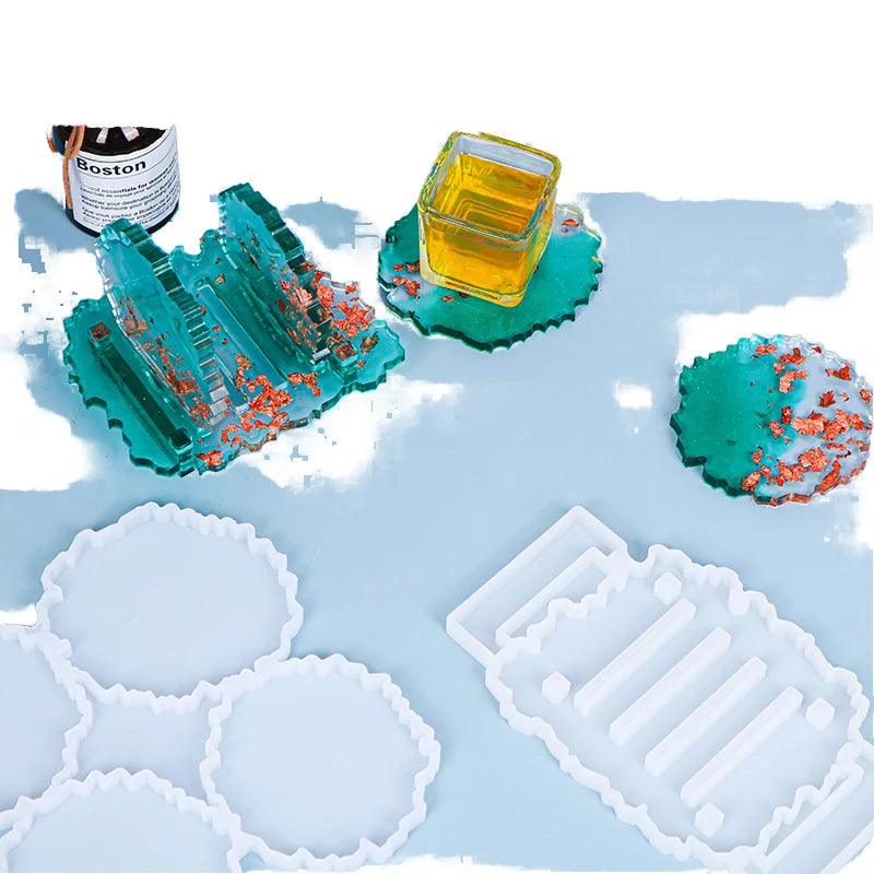 Diy 4-connect Irregular Coaster coaster Stand Silicone Mold