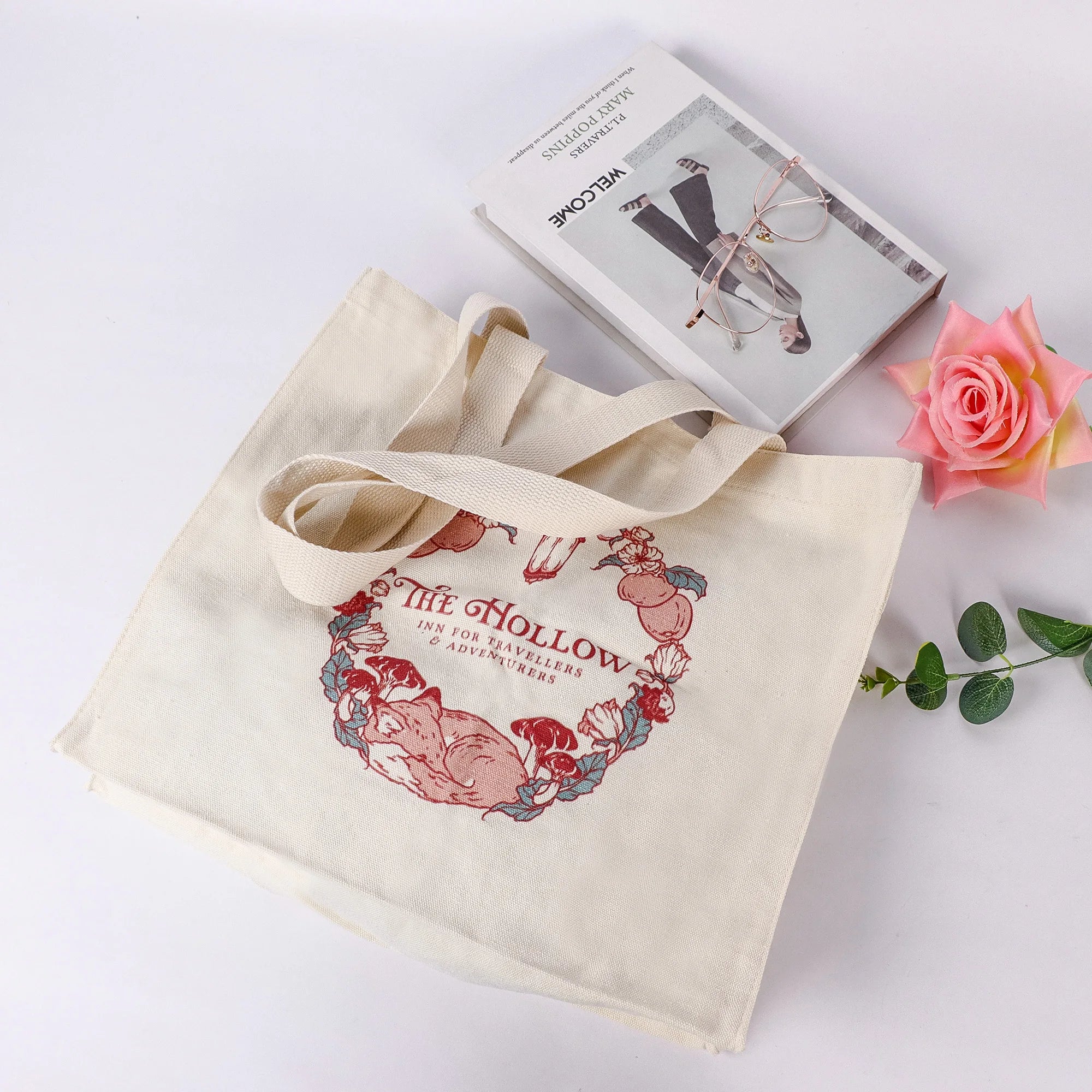 Customizable Printed Heat Transfer Logo Reusable Recycled Quilted Fabric Minimalist Beige Cotton Canvas Tote Bag for Daily