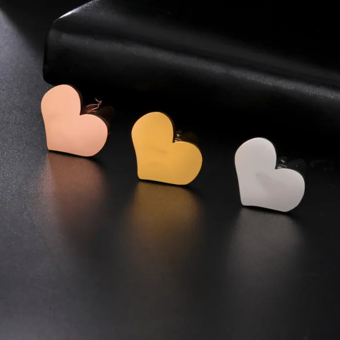 Custom Engraved Name Logo Stainless Steel High Polish Blank Heart Cufflinks for Engagement & Wedding Unisex Men's Jewelry