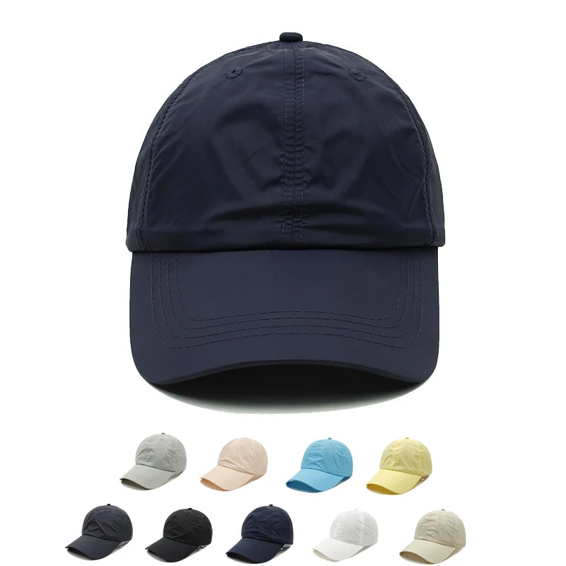 New Arrival Unstructured Curved Brim Plain Sports Dad Hats Quick Dry Custom Embroidery Logo 6 Panel Blank Ponytail Baseball Caps