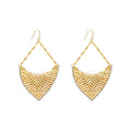 Newest Gold Plated Metal Sequins Mesh Earrings Crystal Geometric Drop Accessory with Tassel Pattern for Party Wear Wholesale