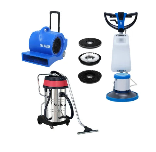 Single Disc Fine Copper Motor Marble Concrete Tile Floor Carpet Washing Polishing Machines +vacuum Cleaner 80L+air Blower