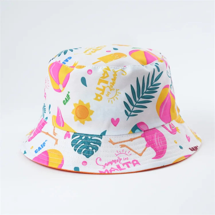 Custom Printed Reversible Bucket HatsCustom Embroidery Two-sided Bucket Hats For Summer