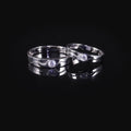 KH465 Abiding Minimalist Design 925 Sterling Silver Single Stone Moissanite White Color Couple Ring Set for Wedding Engagement