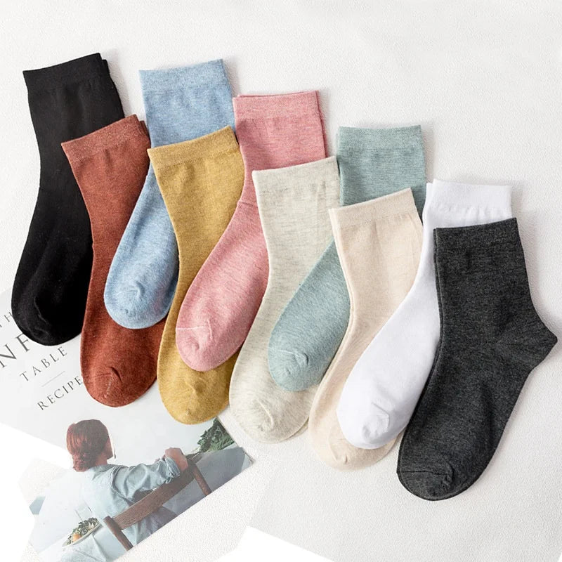 Wholesale 5 Pairs Solid Color Breathable Fiber Short Socks Summer Anti Odor Low Cut Ankle Socks Set for Women