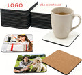 Sublimation Coasters Blanks With Cork Back MDF Cork USA WAREHOUSE Wooden Customized Coaster for Drink Square Round Blank Coaster