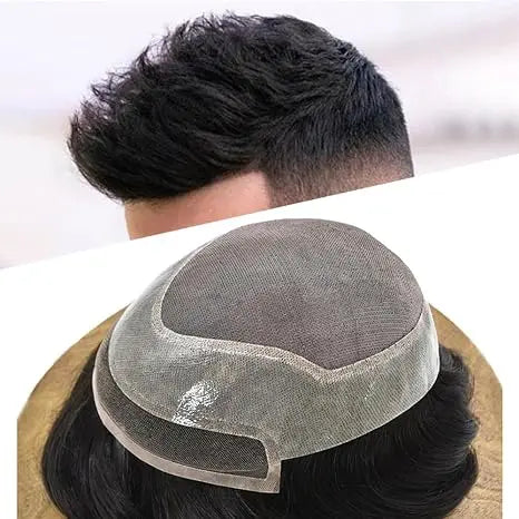 Wholesale Price Ready to Ship 6x9\" Men's Toupee Mono Poly Back Sides Indian Human Hair Wigs