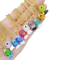 NG1077 Chic Cute 18k Gold Plated Colorful Multi Colored Murano Lampwork Glass Fish Pendant Chain Necklace for Women