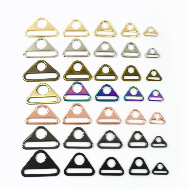 MeeTee BF223 20-50mm Colored Triangle Buckle Zinc Alloy Adjustable Underwear Hanging Buckle Round Hole Connecting D Ring Buckles