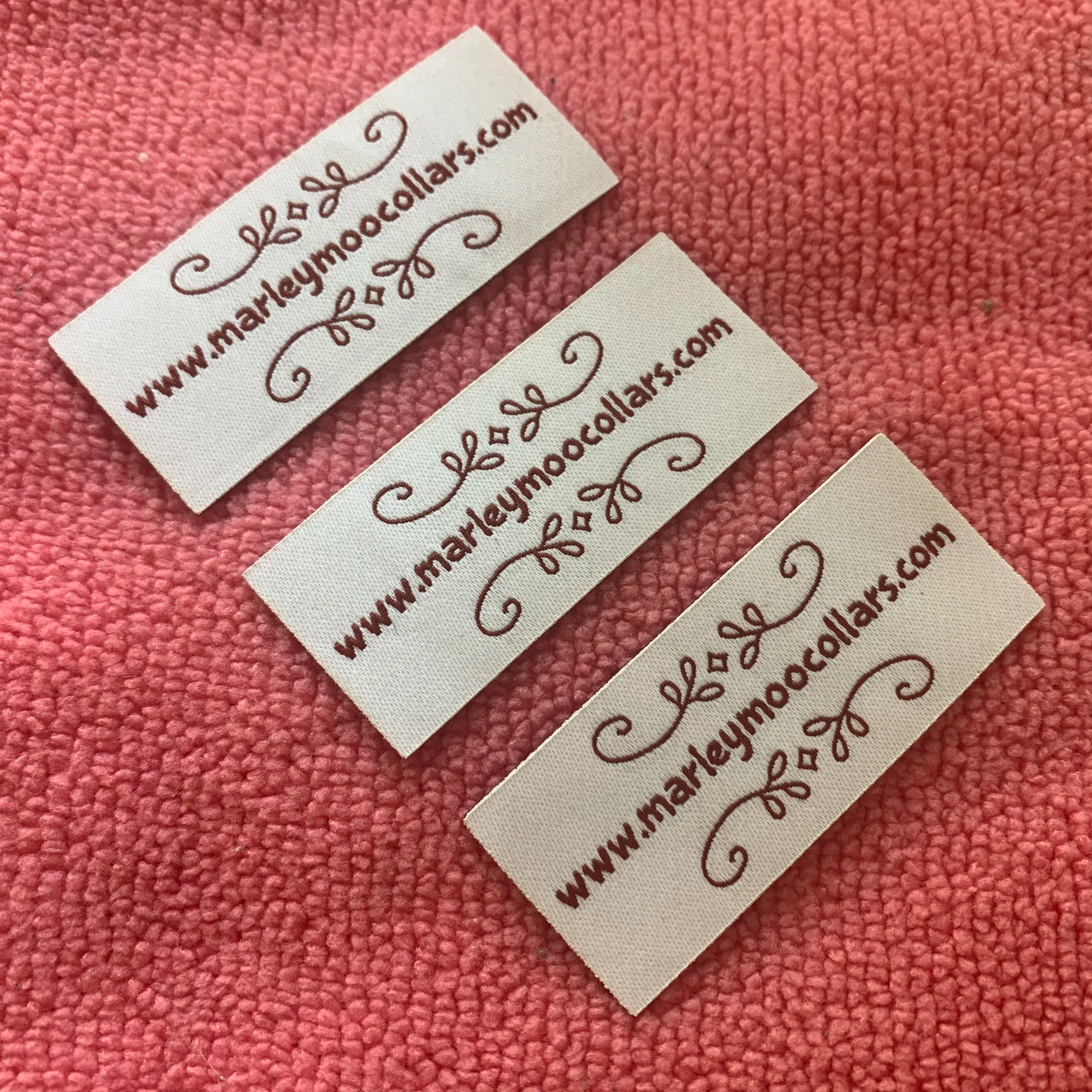 Neat Border Weaving logo Taffeta Woven Labelsewing on Garment Clothing Patch for Garment