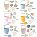 Eco-Friendly Silicone Beach Sand Toys for KidsBucket and Shovel With BagBeach Accessories OceanfruitDinosaurVehicleCastle