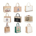 Customized Eco Wholesale Custom Colour Reusable Jute Shopping Market Bag Burlap Jute Tote Bags with Custom Logo