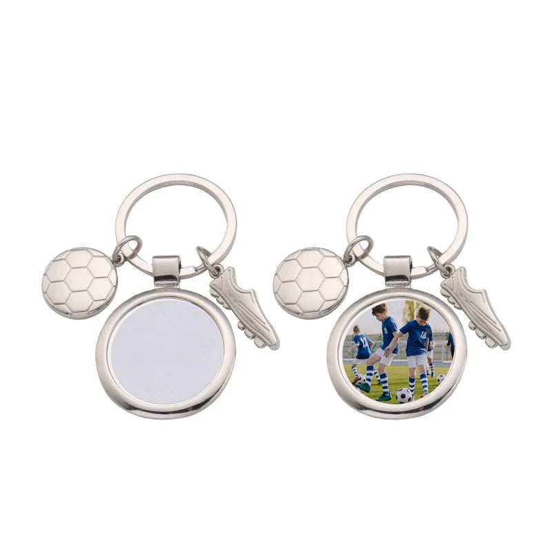 Logo Keyring Football Zinc Alloy Key Chain Sublimation Single-sided Football Keychains