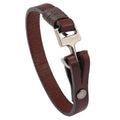 New Design Vintage Cowhide Antique Silver Plated Zinc Alloy Cuff Anchor Men's Bangle Simple Versatile Smooth Personality Leather