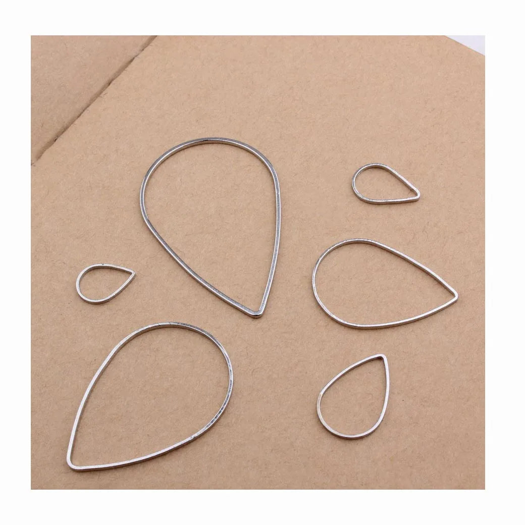 Diy Jewelry Findings Earrings Making Material Geometric Drop Bezels for Beading Pendant Gold Silver Copper Brass Accessories